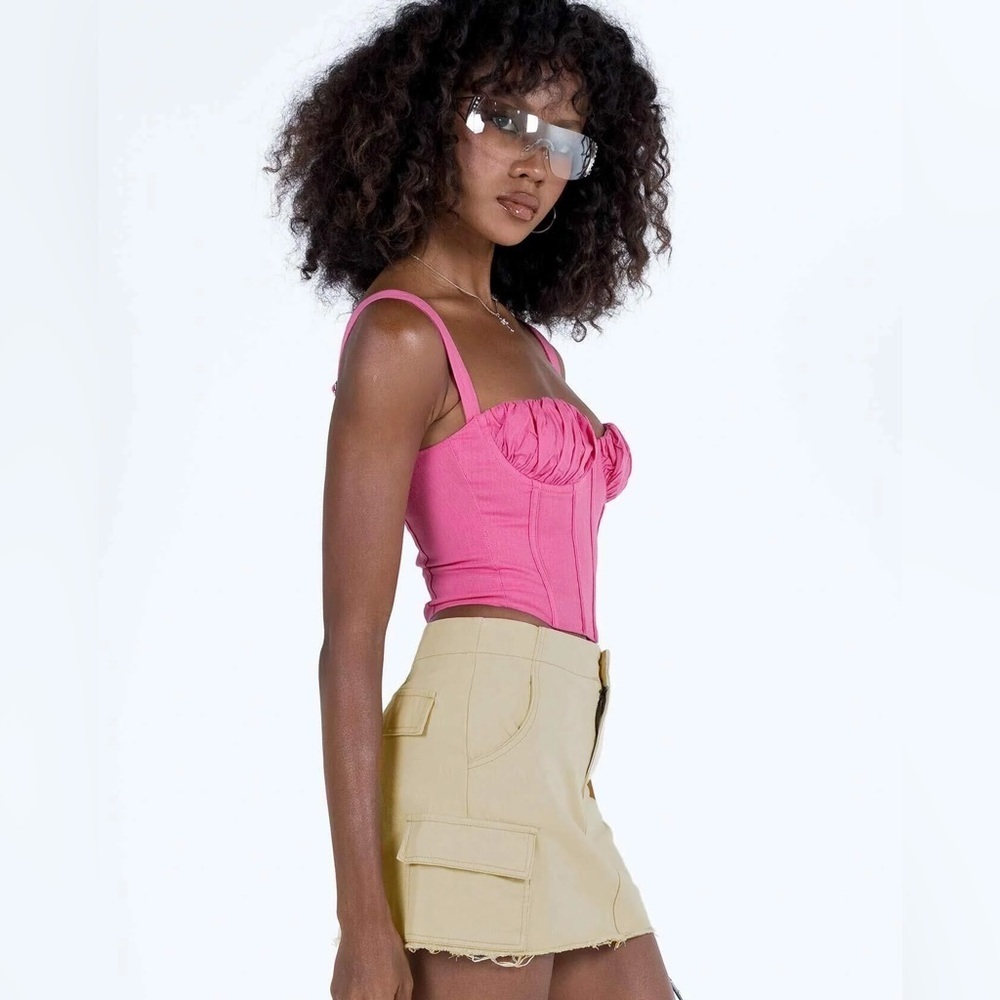 NWT Princess Polly Shadbolt Corset Cropped Bustier Top Size 8 Hot Pink - Picture 3 of 5